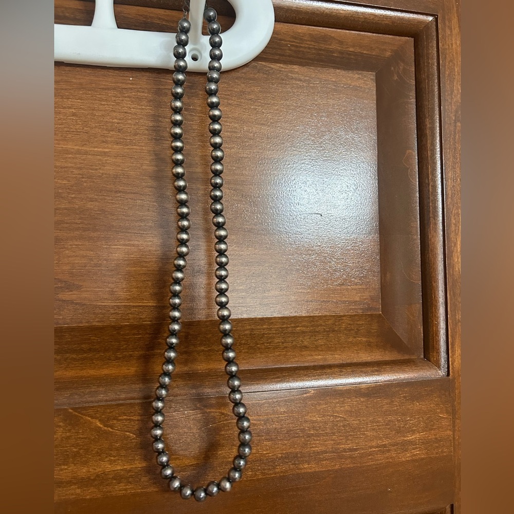 Handmade by Tiffany sterling silver pearl 8mm 24in necklace
